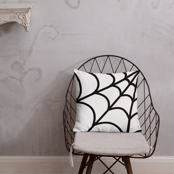Web Throw Pillow (white)