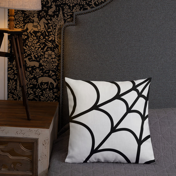 Web Throw Pillow (white)