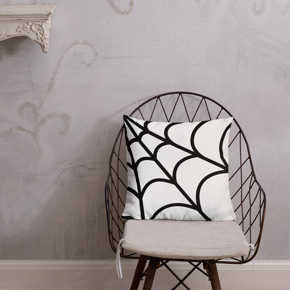 Web Throw Pillow (white)