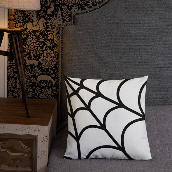 Web Throw Pillow (white)