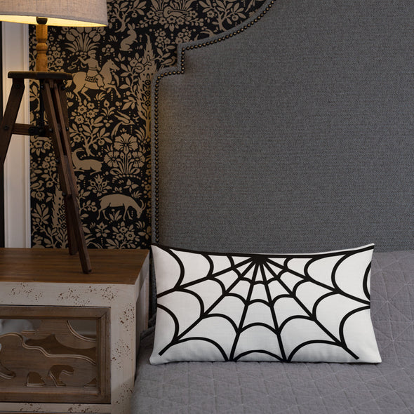 Web Throw Pillow (white)